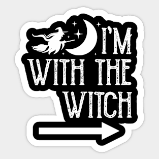 I'm With The Witch Funny Halloween Couple Vol.2 Sticker